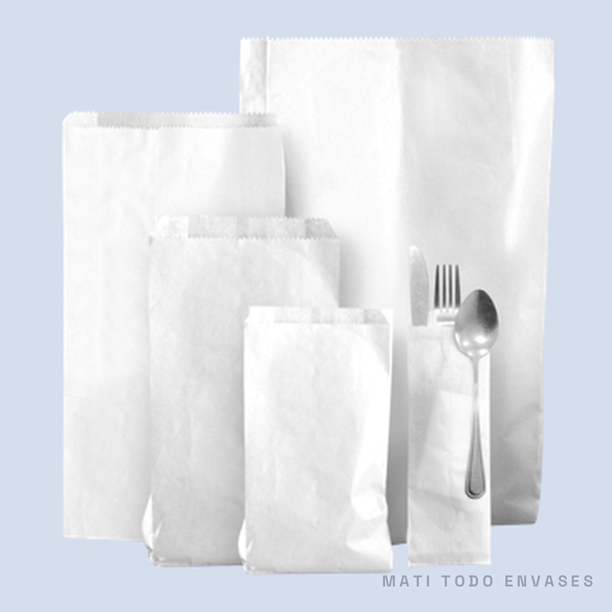 Saco de papel kraft blanco 0100 · 26 × 12,3 × 2 cm