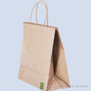 Bolsa de papel kraft con fuelle amplio · 36 × 39 × 20 cm